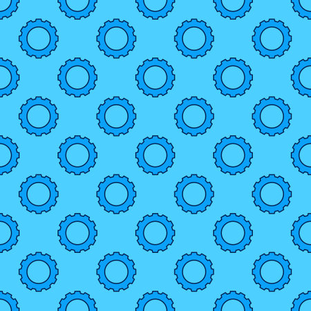 Gear vector concept blue modern seamless patternのイラスト素材