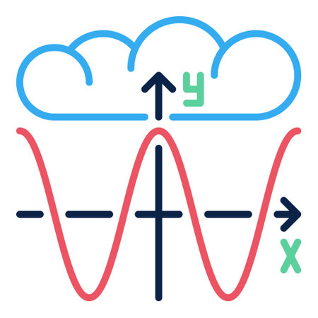 Math Graph and Cloud vector concept colored icon or logo elementのイラスト素材