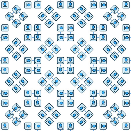 People Sociology Science vector concept blue seamless pattern