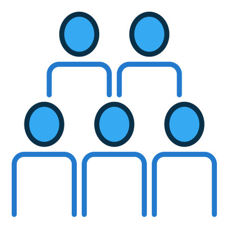 Sociology and Social Relations vector People concept blue icon or symbolのイラスト素材