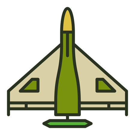 Combat Drone vector concept colored icon - Kamikaze Military Drone signのイラスト素材