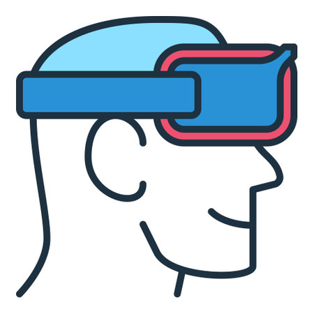 Head with FPV Drone Goggles vector concept colored icon or design elementのイラスト素材