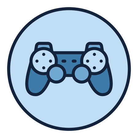 Circle with Videogame Controller vector Joypad concept colored icon or logo element