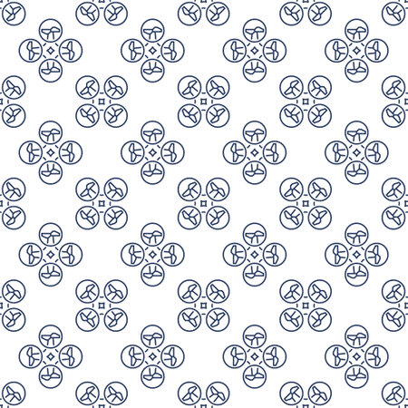 Quadrotor vector Drone concept seamless pattern in thin line styleのイラスト素材