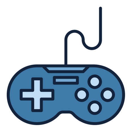 Wired Videogame Controller vector Gaming Device concept colored icon or design elementのイラスト素材