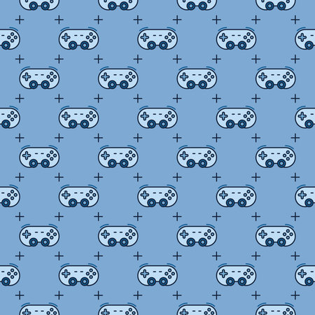 Gamepad or Game Controller vector concept colored seamless pattern