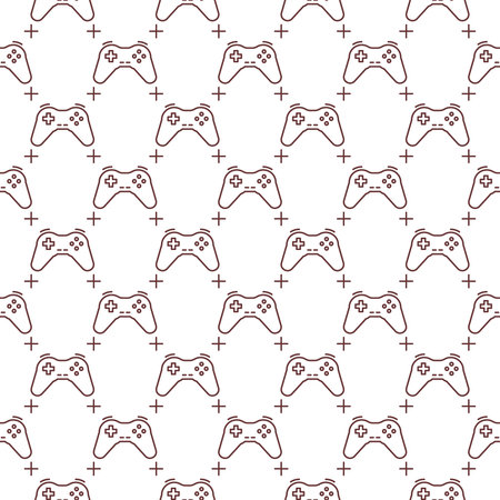 Gamepad or Game Controller vector Controlling Device concept outline seamless pattern