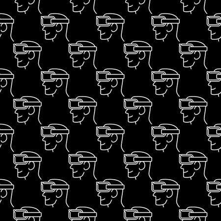 FPV Drone Goggles vector concept outline seamless patternのイラスト素材