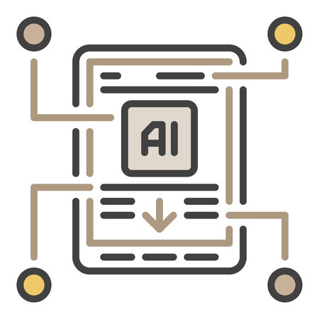 Smart Phone and AI vector Artificial Intelligence Smartphone concept colored icon or design elementのイラスト素材