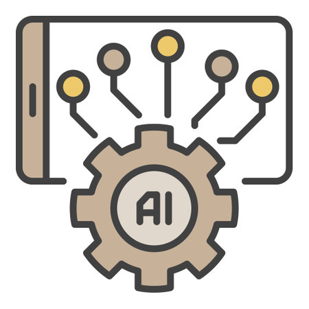 Smartphone AI Settings vector Gear with Phone concept colored icon or design elementのイラスト素材