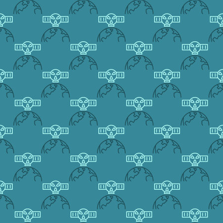 Satellite with Nuclear Weapon vector concept linear seamless patternのイラスト素材