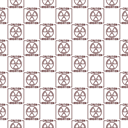 Caution Radiation vector Radiation Warning concept linear seamless patternのイラスト素材
