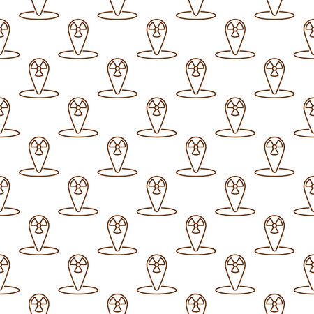 Radiation Geo Pin Mark vector Danger Zone concept thin line seamless patternのイラスト素材
