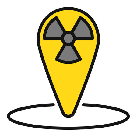 Radiation Geo Tag vector Danger Zone Navigation concept colored icon or design elementのイラスト素材