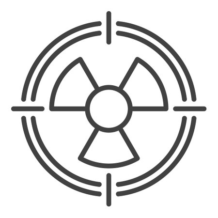 Radiation Target vector Radioactive Hazard concept icon or sign in thin line styleのイラスト素材