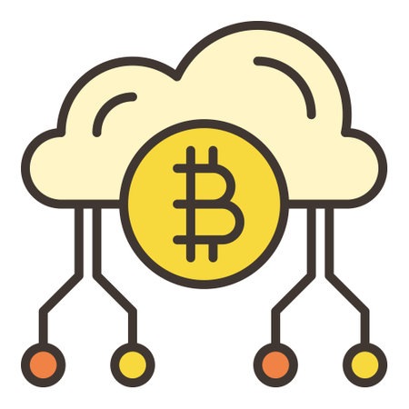 Bitcoin Cloud Technology vector Crypto Currency concept colored icon or symbolのイラスト素材