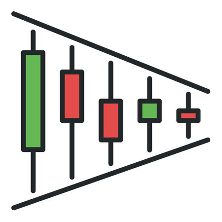 Crypto Triangle Pattern vector Red and Green Candlesticks concept colored icon or design elementのイラスト素材