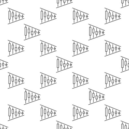 Crypto Triangle Pattern vector Candlestick Chart concept outline seamless patternのイラスト素材