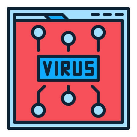 Online Virus vector concept colored icon or design elementのイラスト素材