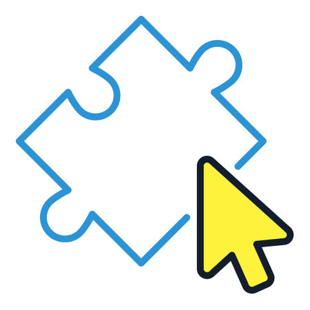 Mouse Click on Jigsaw Puzzle vector concept colored icon or design elementのイラスト素材