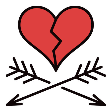 Broken Heart with Pair of Arrows vector Heart Broken concept colored icon or design elementのイラスト素材