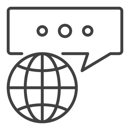 Earth Globe with Message vector Multipolarity thin line icon or symbolのイラスト素材