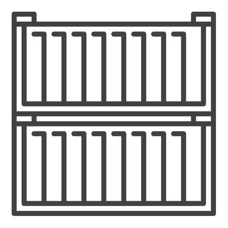 Two Shipping Containers outline icon - vector transportation concept symbolのイラスト素材