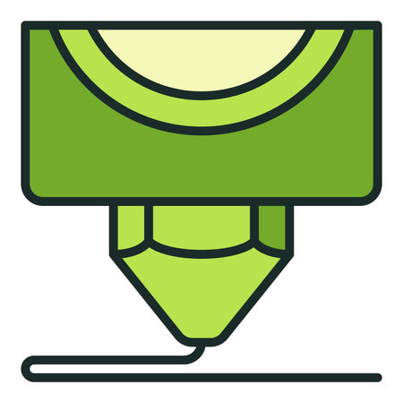 3D Printer Nozzle Printing vector concept colored icon or design element