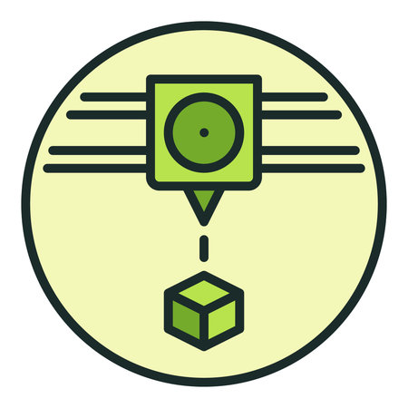 3D Printing in Circle vector Additive Manufacturing concept colored icon or symbol