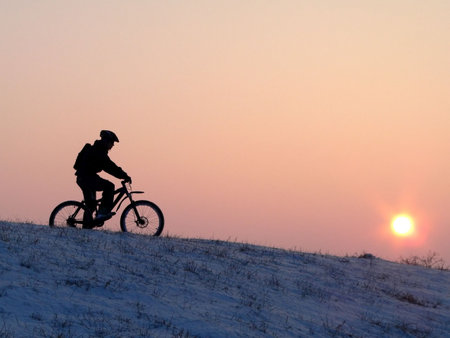 mountain biker - snowriderの写真素材