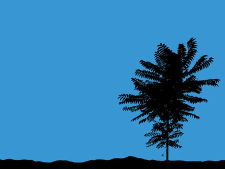 blue sky with tree silhouette (vector eps format)のイラスト素材