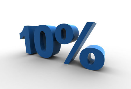 isolated 10% - 3d illustration