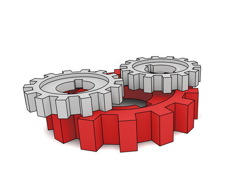 isolated cogwheels - business network - illustrationの写真素材