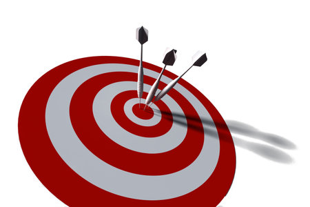 bullseye - business concept - 3d illustration