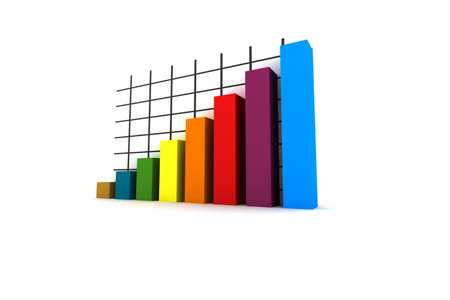 statistics - 3d isolated multicolor diagram