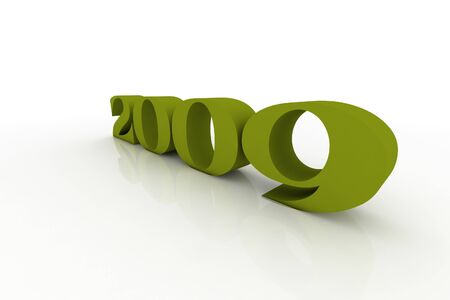 the year 2009 - isolated illustration on whiteの写真素材