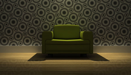 detailed 3d rendering modern armchair in living roomの写真素材