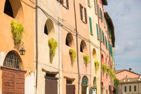 Brisighella, Ravenna, Emilia-Romagna, Italy. Central street Via del Borgo or Via degli Asini (Donkey...