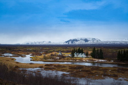 ÃingvellirÂ Â is aÂ national parkÂ in the municipality ofÂ BlÃ¡skÃ³gabyggÃ°Â in southwesternÂ Iceland,Â の写真素材
