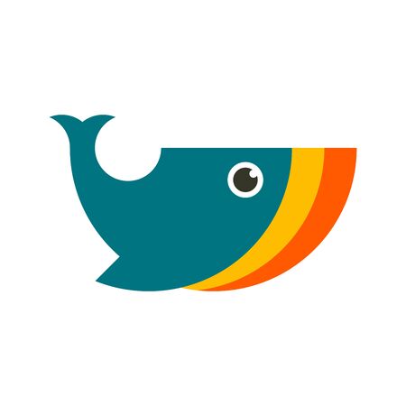 Simple and Cheerful illustration design whale.のイラスト素材