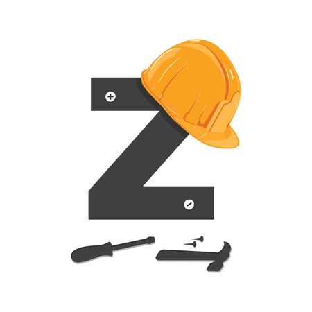 Bold and Strong logo design Initial Z for industry related construction.のイラスト素材