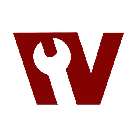 Strong and Bold design initial W tool.のイラスト素材