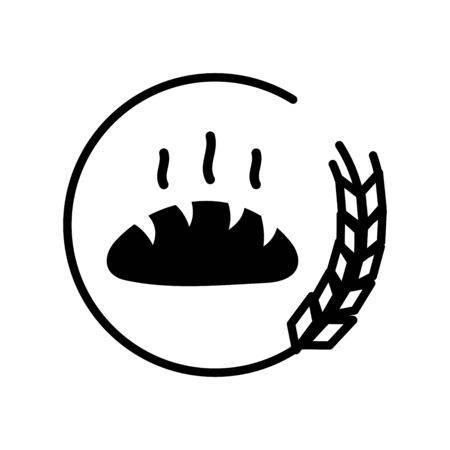 simple illustration bread and wheat logo.のイラスト素材