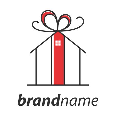 Simple and Cute illustration logo design for gift, award and greeting.orのイラスト素材