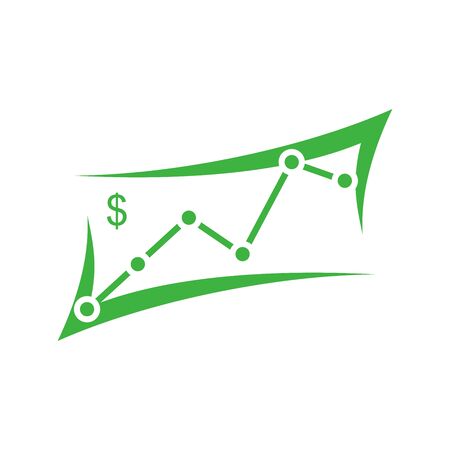 Simple illustration logo design finance. logo combining icon dollar and chart.のイラスト素材