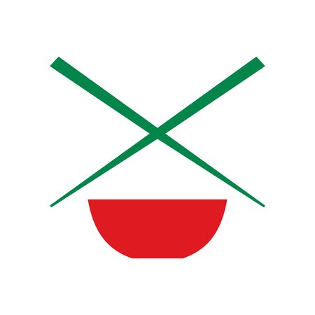 Simple illustration chopstick and bowl .のイラスト素材
