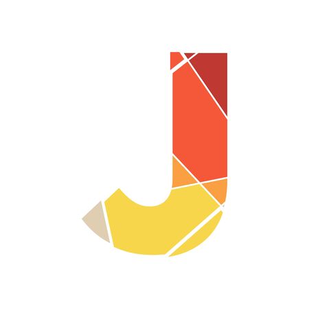 Modern and Clean Illustration logo design mosaic letter Jのイラスト素材