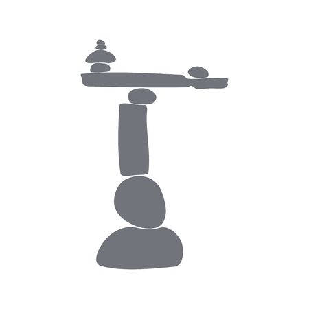 Simple and clean design illustration rock balancing.のイラスト素材