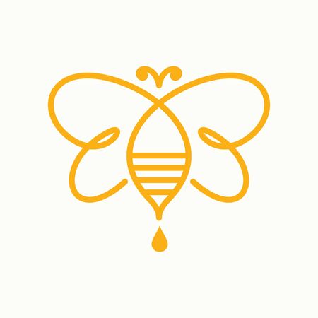 Simple and Minimalist illustration logo design bee.のイラスト素材