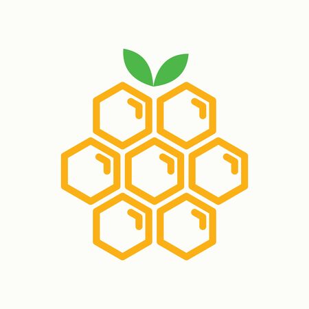 Simple and Minimalist illustration logo hive bee.のイラスト素材
